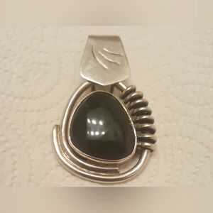 Rare Retired SIlpada Black onyx cabochon with adjustable bale.